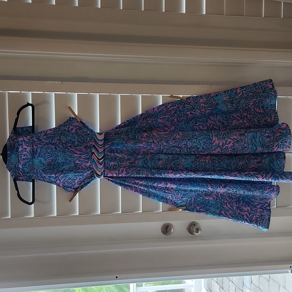 Lilly Pulitzer Chrisella Shirtdress Bermuda Blue You Grow Sz 2 - Picture 4 of 10